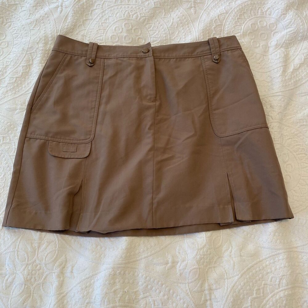 Izod size 10 Brown Neutral Tennis Golf Preppy Country Club Sporty Skirt Skort